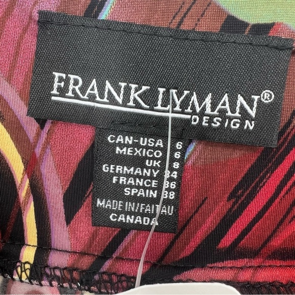 Frank Lyman Design Butterfly and Peacock Feather‎ Print Summer Dress US6 y2k - Picture 9 of 14